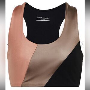 LANSTON SPORT Finn Colorblocked Sports Bra In Black Size Small